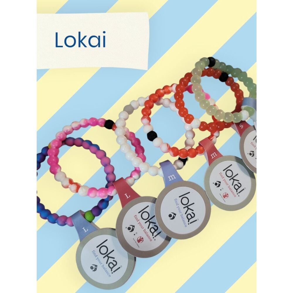 Lokai Colorful Beaded Silicone Bracelet Set Of 6
